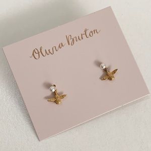 Olivia Burton Mini bumblebee pearl earrings